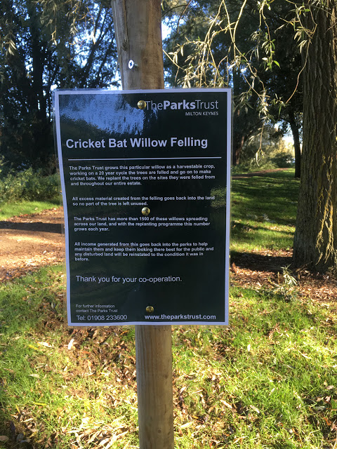 Sign put up by parks trust about willow cutting
