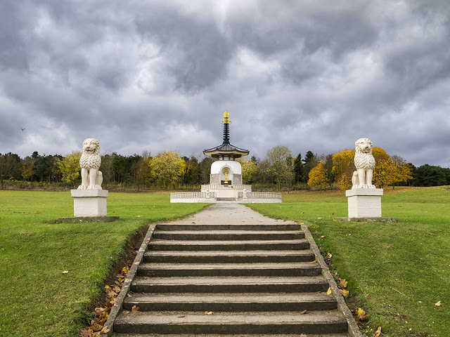 Another of the Peace Pagoda at Willen with Rain Clouds